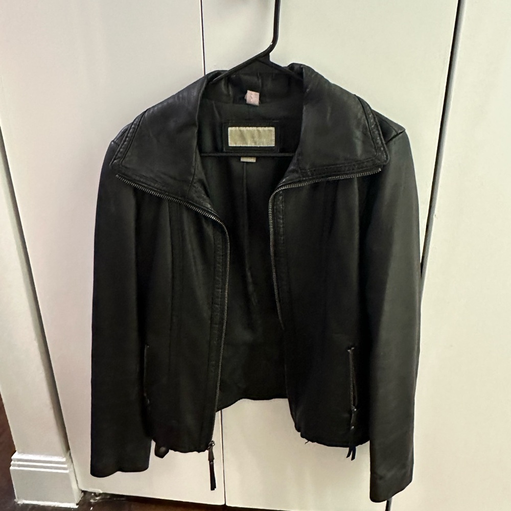 Michael by Michael Kors Black Leather Jacket (M)